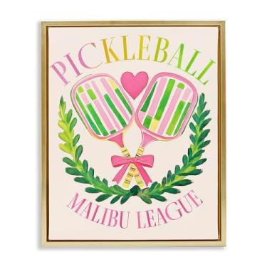 Imagem de Stupell Industries Arte de parede Pickleball Malibu League Gold Framed Floater Canvas por Jess Stempel, 78 x 63 cm