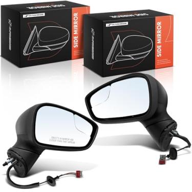 Imagem de A-Premium Par (2) espelhos retrovisores elétricos do lado do motorista e do passageiro - compatível com Ford Fiesta 2011-2019 - Espelho retrovisor externo preto dobrável manual não aquecido com vidro