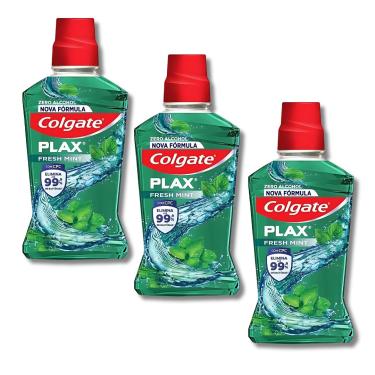 Imagem de Kit 3 Enxaguante Bucal Colgate Plax Fresh Mint Sem Álcool 250ml