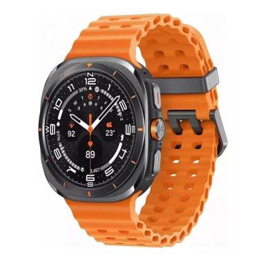 Imagem de Relogio Smartwatch Watch Ultra W7 Super Amoled 47mm Preto Pulseira Laranja