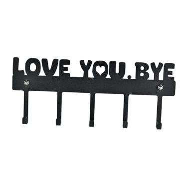 Imagem de IEUDNS Porta-chaves para decoração de parede, ganchos de metal pretos para chaves, ferro forjado para corredor, sala de estar, cozinha, banheiro, garagem, Style B