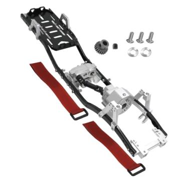 Imagem de RCMYou RC Frame 313mm Wheelbase Metal Chassis Upgrades Part for 1/10 Axial SCX10 SCX10 II 90046 RC Crawler Car,RC Upgrades Hop Ups Wheelbase Chassis with Prefixal Gearbox,Upgrade 2022,More Durable