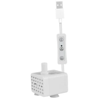 Imagem de Fenteer Mini bomba de aquário com cabo de alimentação USB de 150 cm, bomba submersível ajustável USB com elevação de 50 cm para fontes, tanques de peixes e, Lado