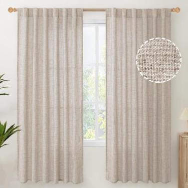 Imagem de Cortinas Youngstex Linen, semi transparentes, 183 cm de comprimento, 2