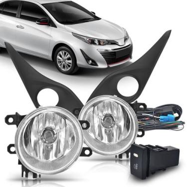Imagem de Kit farol de milha do Yaris 2018 2019 2020 e 2021 com molduras e botão