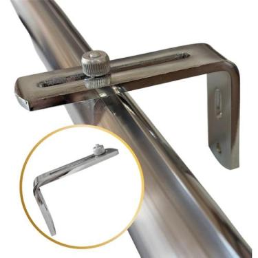 Imagem de Kit Suporte Arona Varão Suiço Simples Deslizante em L Cortina Wave 19 