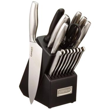 Imagem de Conjunto de Facas com Afiador Embutido e Bloco de Bancada 17 Peças, CUISINART C77SS 17P, Prateado