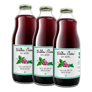 Imagem de Kit 3X: Suco de Uva com Hortelã Sem Açúcar Villa Piva 1L