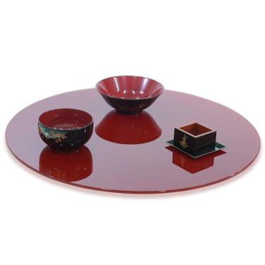 Imagem de Prato Giratório Vidro Serigrafado 70Cm X 8Mm Vermelho Bordô