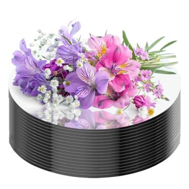 Imagem de Pacote com 16 espelhos redondos de acrílico para centros de mesa, espelhos redondos, bandejas para centros de mesa, decorações de centro de mesa de festa de Natal, chá de bebê de casamento, 2 mm de