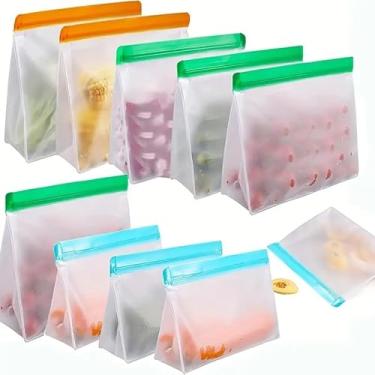 Imagem de Pacote com 3 sacos de plástico transparentes com zíper para viagens, embalagens resseláveis, sacos de plástico autovedantes - Muticolor