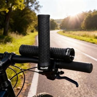Imagem de Punhos de guidão de bicicleta, trava única na barra de alça de bicicleta, borracha antiderrapante confortável para BMX, MTB, cruzador de praia, scooter, bicicleta dobrável - preto