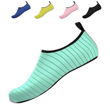 Imagem de Sapatos aquáticos para homens e mulheres, sapatos descalços portáteis sem cadarço, meias aquáticas, praia, natação, ioga, para uso ao ar livre, verão, piscina, Verde, 4-5 Women/3-4 Men