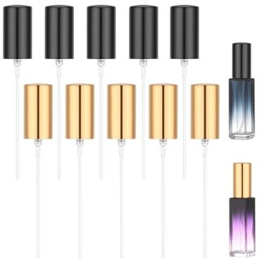 Imagem de Segbeauty Bocal de reposição para garrafa de spray, 5 peças, dourado, frascos de spray, névoa fina para cabeça de bomba, 5 peças, preto, bico pulverizador de garrafa recarregável de névoa fina