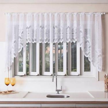 Imagem de Cortina de Renda Cascata 3,00x1,00m Cozinha Lavanderia Clássica - Quiz