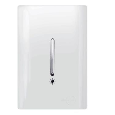 Imagem de Pulsador Para Minuteria Cromado Vertical Com Placa 4x2 Branco - Dc-120018 - Novara
