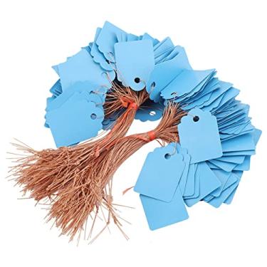 Imagem de Marcador de Etiqueta de Flor Pendurado, Tag Nomes Sementes Penduradas Em PVC, 200 Rótulos Sementes Planta Pendurada Com Etiquetas Brancas, Azuis e Amarelas para Rotulagem Plantas, para Identificação