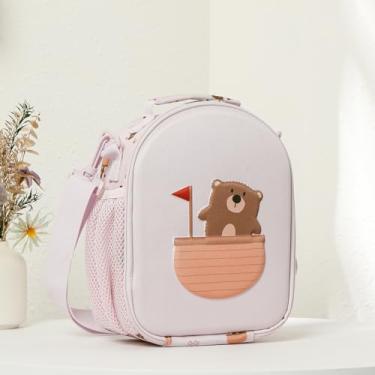 Imagem de Bolsa térmica inspirada com isolamento térmico de camada dupla de grande capacidade, bolsa térmica resistente a odores com alça de ombro removível para piquenique, viagens no campus, escritório