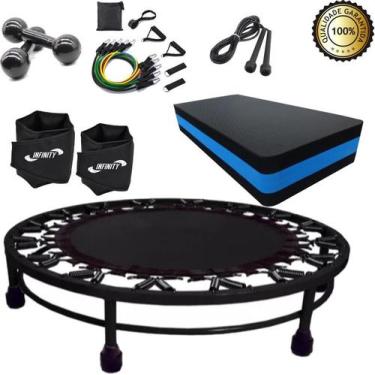Imagem de Kit Aeróbico Mini Jump+Extensor+Corda + Caneleira +Step+Peso - Infinit