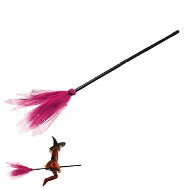 Imagem de Vassouras de bruxa | Vassoura de fantasia - Decorações de brincar de faz-de-conta para fantasias de quintal, cosplay, apresentações de palco, festas de Halloween em casa mal-assombrada