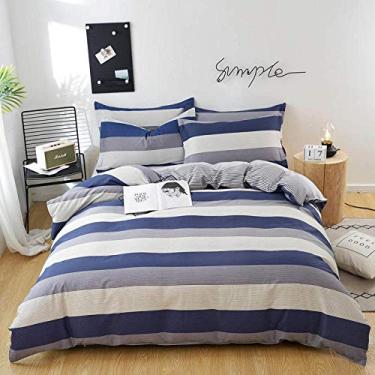 Imagem de Jogo de cama combinando cáqui diamante roupa de cama algodão conjunto de capa de edredom fronhas cor 6 4 peças (cor 3 solteiro 3 peças)