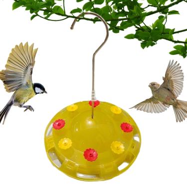 Imagem de Alimentador de beija-flor ao ar livre – 8 portas de alimentação – Alimentador de água para beija-flor para ambientes externos, prato de pássaros à prova de formigas e abelhas para decoração de