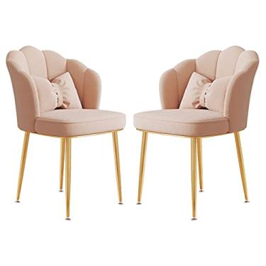 Imagem de Conjunto de 2 cadeiras de jantar Chai cadeiras de sala de jantar, cadeiras de jantar de veludo, leve, luxuosa, manicure, estudo, penteadeira, encosto doméstico, cadeira de mesa com pernas de metal de