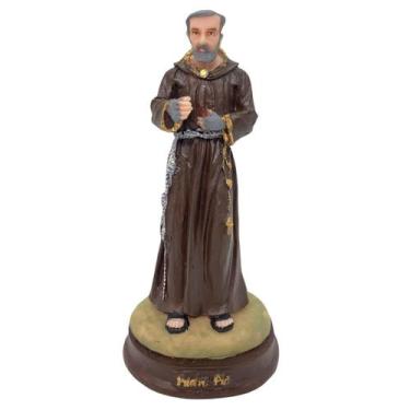 Imagem de Escultura Padre Pio 15 Cm Em Resina - Lua Mística - 100% Original - Lo