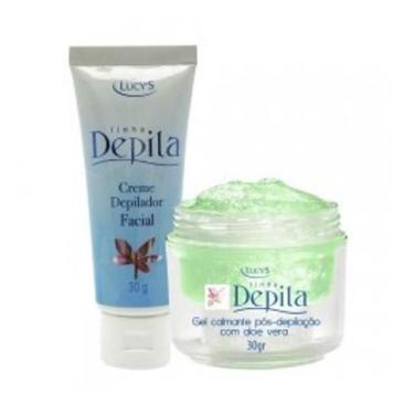 Imagem de Kit Depila Facial Creme Depilador E Gel Calmante Aloe Vera - Lucy's