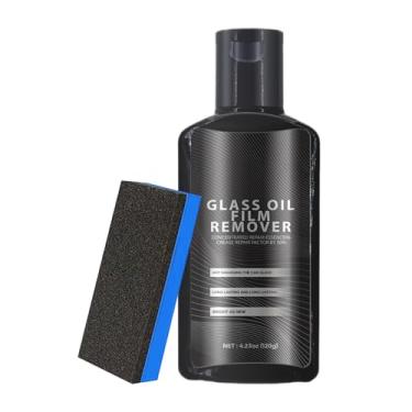 Imagem de Limpador de filme de óleo de para-brisa de carro | 120 g de pasta de manchas de água com aplicador, acessórios automotivos para portas de chuveiro de vidro domésticas espelho retrovisor