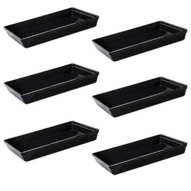 Imagem de Conjunto De Travessa Stillo Rasa Vemplast G 6 Peças Preto