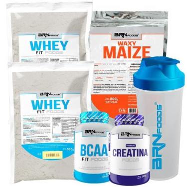 Imagem de Kit 2 Whey Fit Foods 500G+ Premium Creatina 100G - Brn Foods
