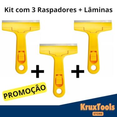 Imagem de Raspador Profissional Limpeza Vidro Box Azulejo Pisos Com Lâminas Extras Ferramentas Limpeza Multifuncional(2 Peças)