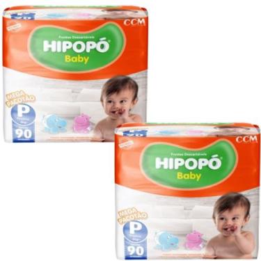 Imagem de Kit 2 Fralda Descartável Macio Hipopó Baby Hiper Tamanho P - Total 180