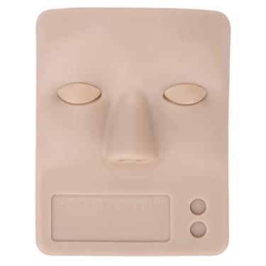 Imagem de Enxerto de cílios prática rosto manequim de silicone cabeça 3D realista ferramenta de treinamento de extensão de cílios para iniciantes profissionais portátil leve reutilizável (Pele escura)