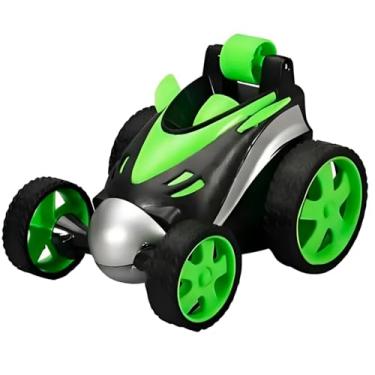 Imagem de Carrinho de Controle Remoto com Giros 360 Graus, Verde, Escala 1:24, com Luz, 12cm, para Crianças +4 Anos