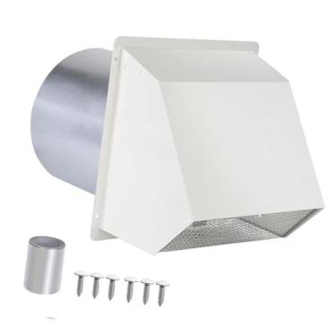 Imagem de Bothyi Tampa de ventilação de secadora para montagem na parede externa, garagem, multifuncional, escritório, substituição, exaustor de secadora, capa de, 8 Inch White