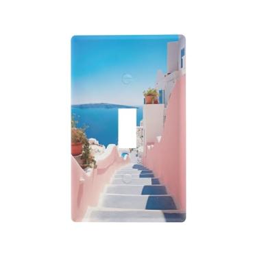 Imagem de KEEPREAL Capa decorativa para placa de parede para interruptor de luz - Capa de tomada Villagecore romântica de 1 gangue (11,5 x 7 cm) Acessórios elétricos para decoração de casa, proteção de