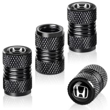 Imagem de Tampas de haste de válvula de pneu para Honda Accord Civic Fit CRV Pilot EX CR-V EX-L Touring Pilot Series Capa de haste de válvula de pneu Tampa de ar anel de vedação 4 peças preto
