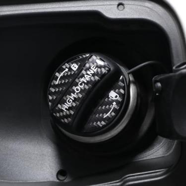 Imagem de BETTERHUMZ Acabamento do decalque do tanque de combustível do carro compatível com BMW X3 X4 G01 G02 G08 2017-2024 adesivo de decoração de tampa de gás de fibra de carbono acessórios externos (BLK)