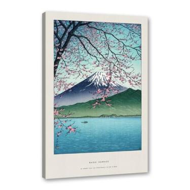 Imagem de Pôster Hasui Kawase Ohara Koson Impressões Katsushika Hokusai Pintura em Tela Onda Japonesa Arte de Parede Hiroshige Imagens para Decoração de Casa (SKU2,12 x 40,6 cm = (30 x 40 cm), Emoldurado (Tela