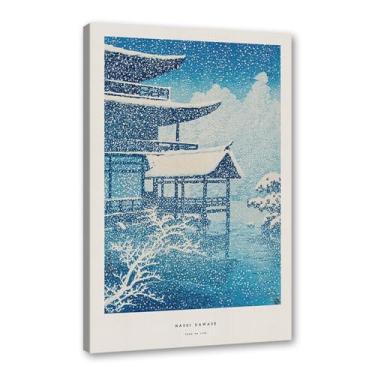 Imagem de Pôster Hasui Kawase Ohara Koson Impressões Katsushika Hokusai Pintura em Tela Onda Japonesa Arte de Parede Hiroshige Imagens para Decoração de Casa (SKU7,16 x 61 cm = (40 x 60 cm), Emoldurado (Tela