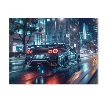 Imagem de HouLaiZhe Speed Modificado Carro Jdm Carro R35 Cartazes Tela Estética Sala Decoração de Parede Impressões Galeria Sala Decoração de Parede para Quarto Sala de Estar Escritório 18 x 24 polegadas (45 x