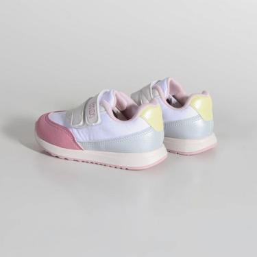 Imagem de Tênis Infantil Klin Walk Baby 453123000A Branco, Branco, Rosa doce, Az