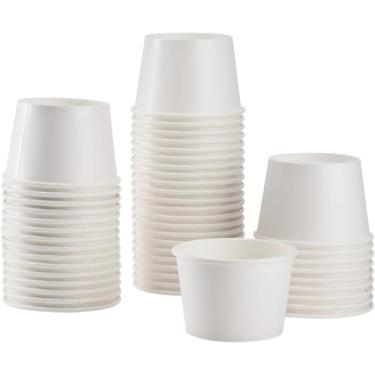 Imagem de ASTRA SIGNATURE Recipientes/copos/amostras de alimentos de papel frio ou quente - Ideal para sorvete, gelato, iogurte e lanches - branco, à prova de vazamento - 50 unidades (227 g)