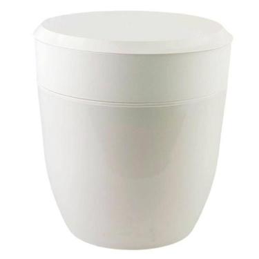 Imagem de Lixeira Redonda Crippa Pequena Cozinha Pia Com Aro Interno 2,5L Branco