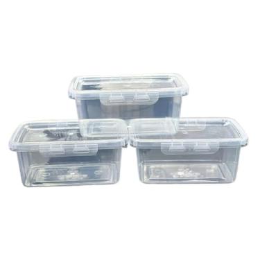 Imagem de Kit 10 Marmitas Potes 900ml Alimentos Travas Laterais, Livre de BPA, Reutilizável Organiza Congelador e Cozinha,Ideal para Famílias e Cozinheiros