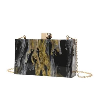 Imagem de ORKDFJ Bolsas femininas de acrílico modernas bolsas de ombro para celular, Preto, One Size