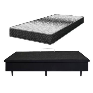 Imagem de Cama Box Solteiro Mga Lift Com Baú + Colchão Thor Umaflex Preto E Cinza