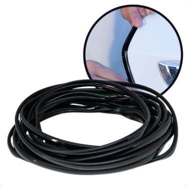 Imagem de Friso de Borracha Protetora para Porta de Carro Rolo 5m Aplicação Universal Anti Impacto Arranhões com Fita Dupla Face (Preto)